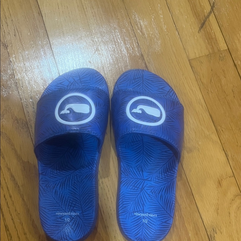 Vineyard Vines Kids Blue Slide Sandals Size 1/2